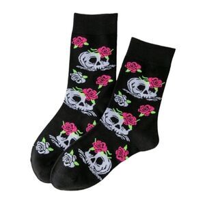 Skull and Rose Novelty Socks